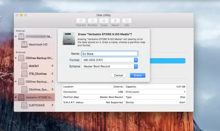how to format usb stick for cdj 2000 nexus on mac