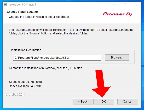 Rekordbox installation location