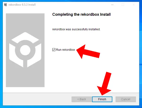 Rekordbox installation finished