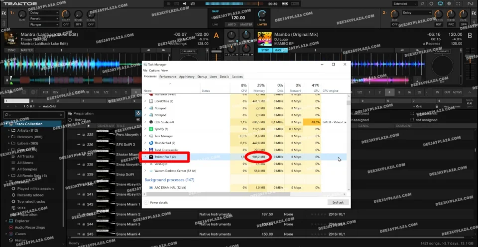 Traktor memory usage