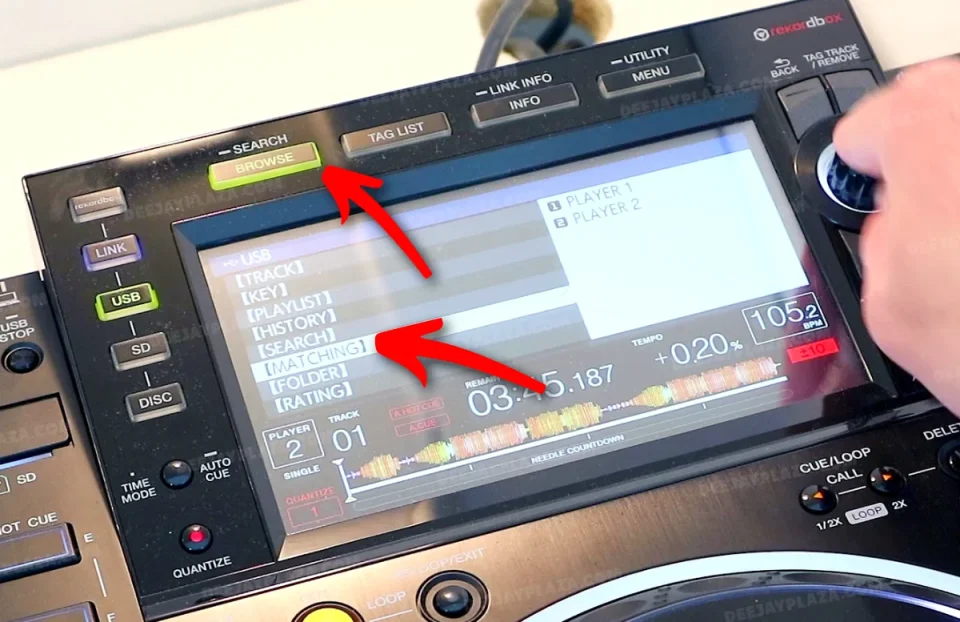 matching tracks on cdj 2000 nxs 2