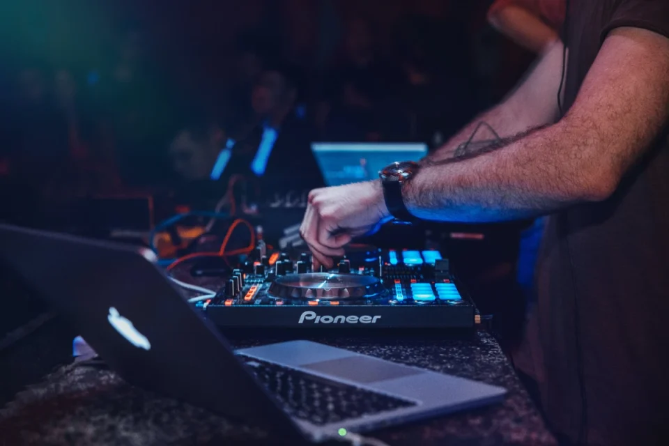 A DJ mixing