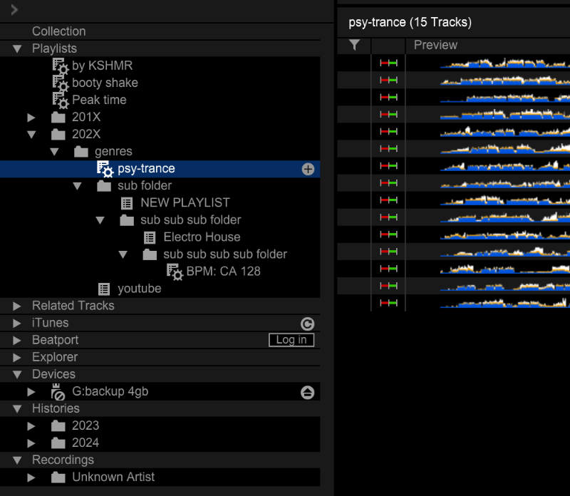 endless subfolders in rekordbox